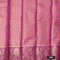 Mint Green With blue Border Floral Design Traditional  Pattu Pavadai Material