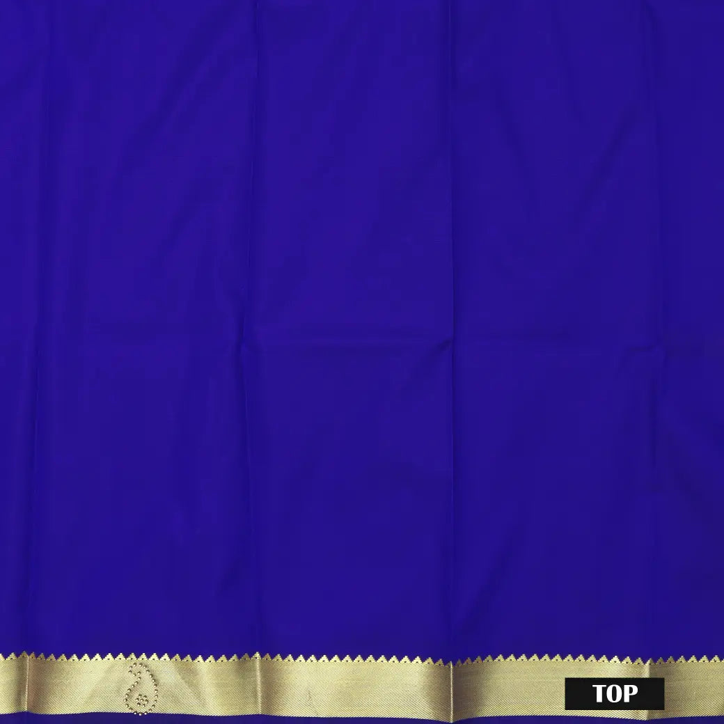 Royal Blue Colour Floral Design Traditional  Pattu Pavadai Material