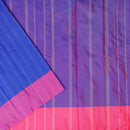 Royal Blue With  Mustard Pink  Arani Silk Saree