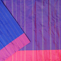 Royal Blue With  Mustard Pink  Arani Silk Saree