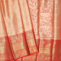 Orange Floral Motifs Soft Silk Saree - Thenianantham