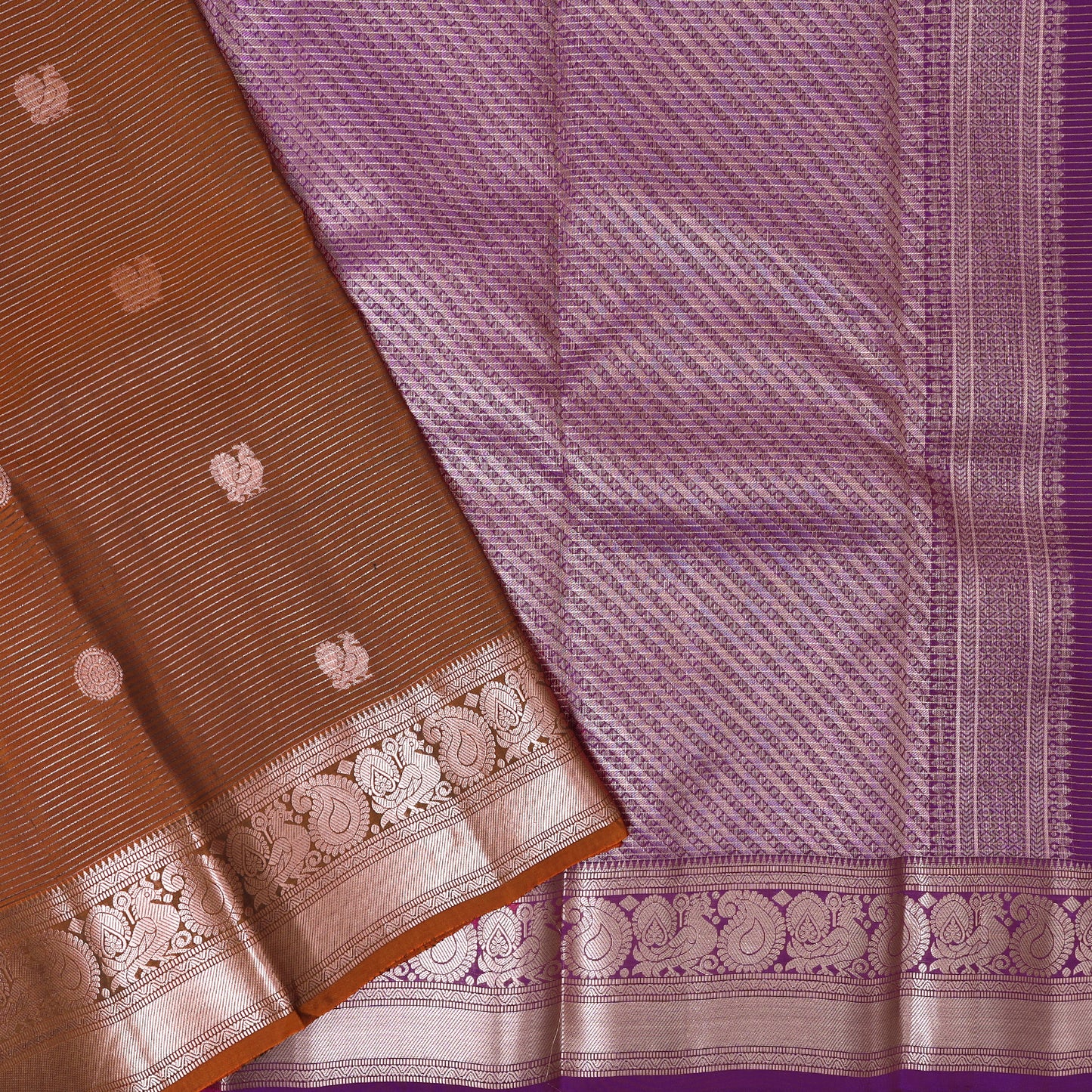 Light Brown with Pink Soft Silk Saree
