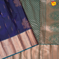 Dark Blue with Green Soft Silk Saree