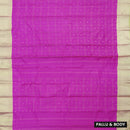 Hot Pink With  Sandal border Arani Silk Saree