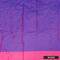 Royal Blue With  Mustard Pink  Arani Silk Saree