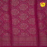 Red Semi - Tissue Saree With Unique Buttas, Traditional Zari Border & Pallu Of Intricate Designs - Thenianantham