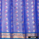 Royal Blue Colour Floral Design Traditional  Pattu Pavadai Material