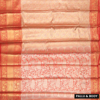 Orange Floral Motifs Soft Silk Saree - Thenianantham