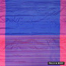 Royal Blue With  Mustard Pink  Arani Silk Saree