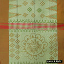 Light green with Brown  Linen Cotton Saree