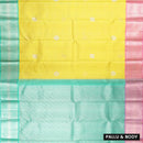 Yellow with Green Soft Silk Saree