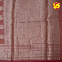 Red Semi - Tissue Saree With Unique Buttas, Traditional Zari Border & Pallu Of Intricate Designs - Thenianantham