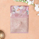 dusty purple With Orange Floral Design Dola Silk