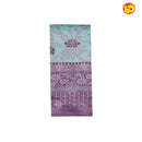 Sea Blue with Rose Floral Motifs Soft Silk Saree - Thenianantham