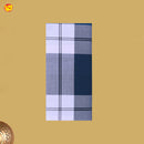 Men’s Blue with White Checked Cotton Stitched Lungi  