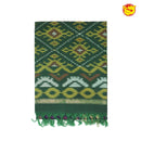 Navy Blue With Bottle Green Ikat Soft Silk Saree