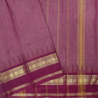 Plum Magenta With Golden Yellow Border  Pure Chettinad Cotton Saree with Blouse