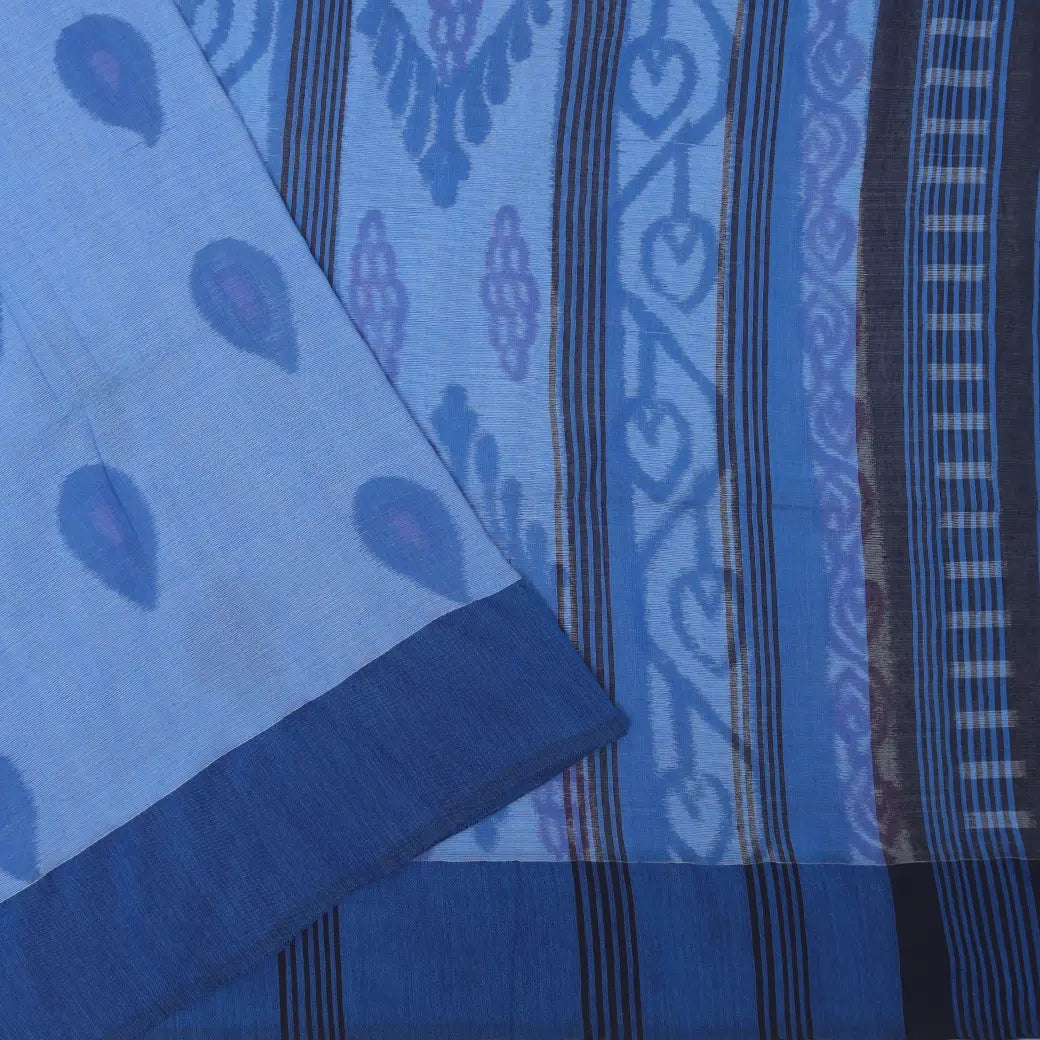 Light Blue  Linen Cotton Saree