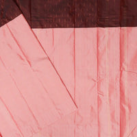 Light Pink With Maroon Burgundy Arani Silk Saree