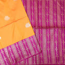 Dark Yellow with Pink Soft Silk Saree
