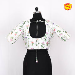 White floral printed readymade blouse