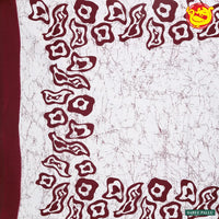 Maroon with White Half-Half Pure Mul Mul Cotton Saree with Blouse