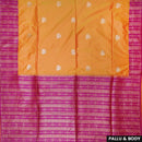 Dark Yellow with Pink Soft Silk Saree