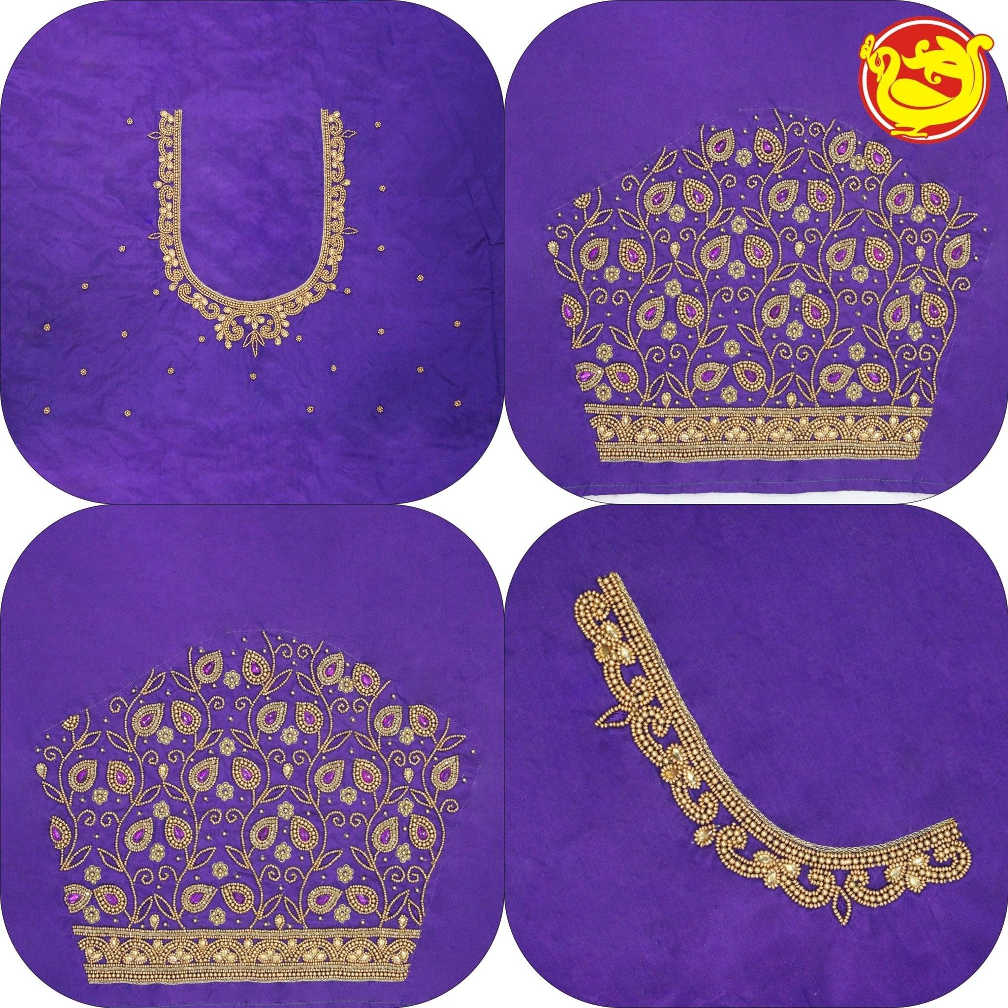 Violet Bridal Aariwork Blouse - Thenianantham