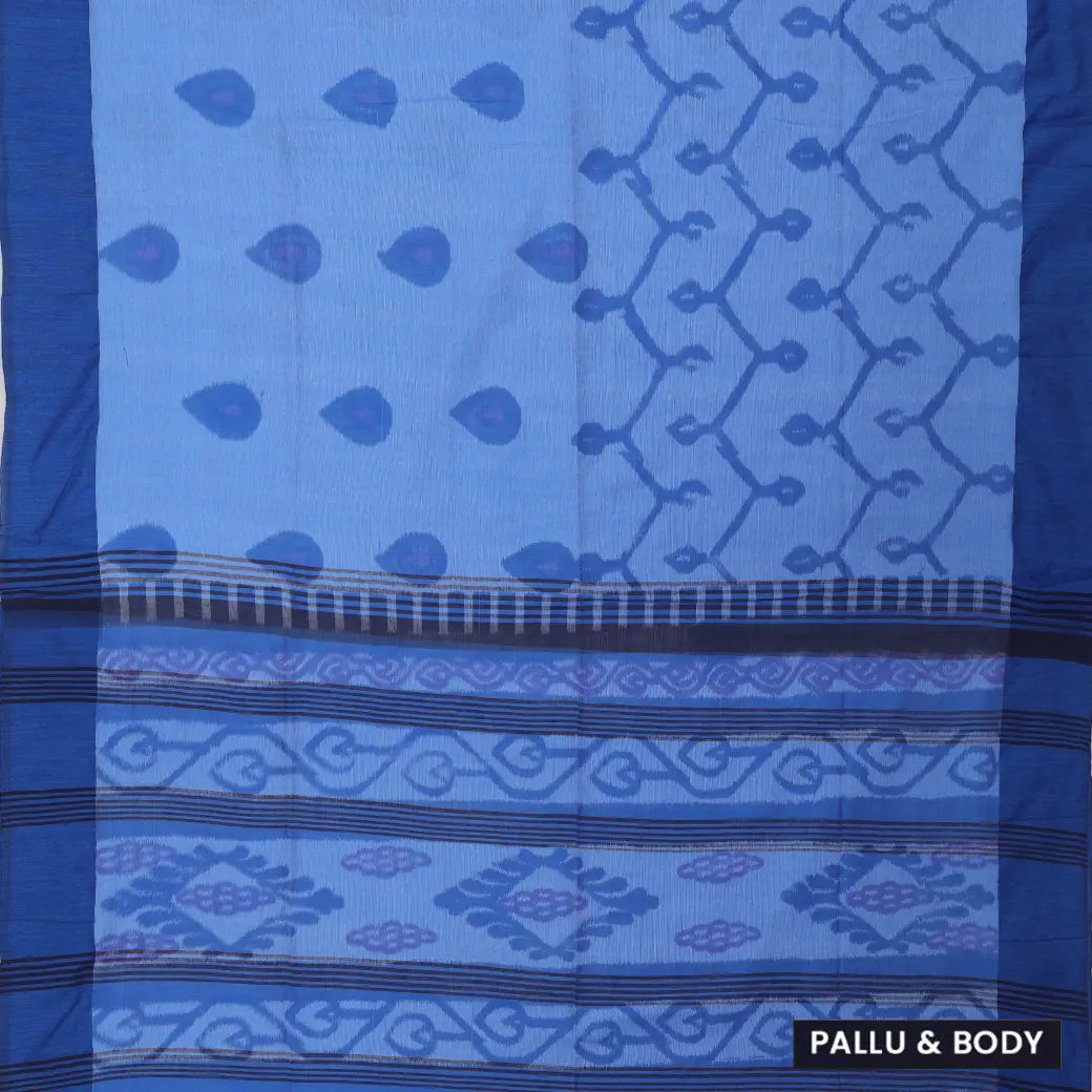 Light Blue  Linen Cotton Saree