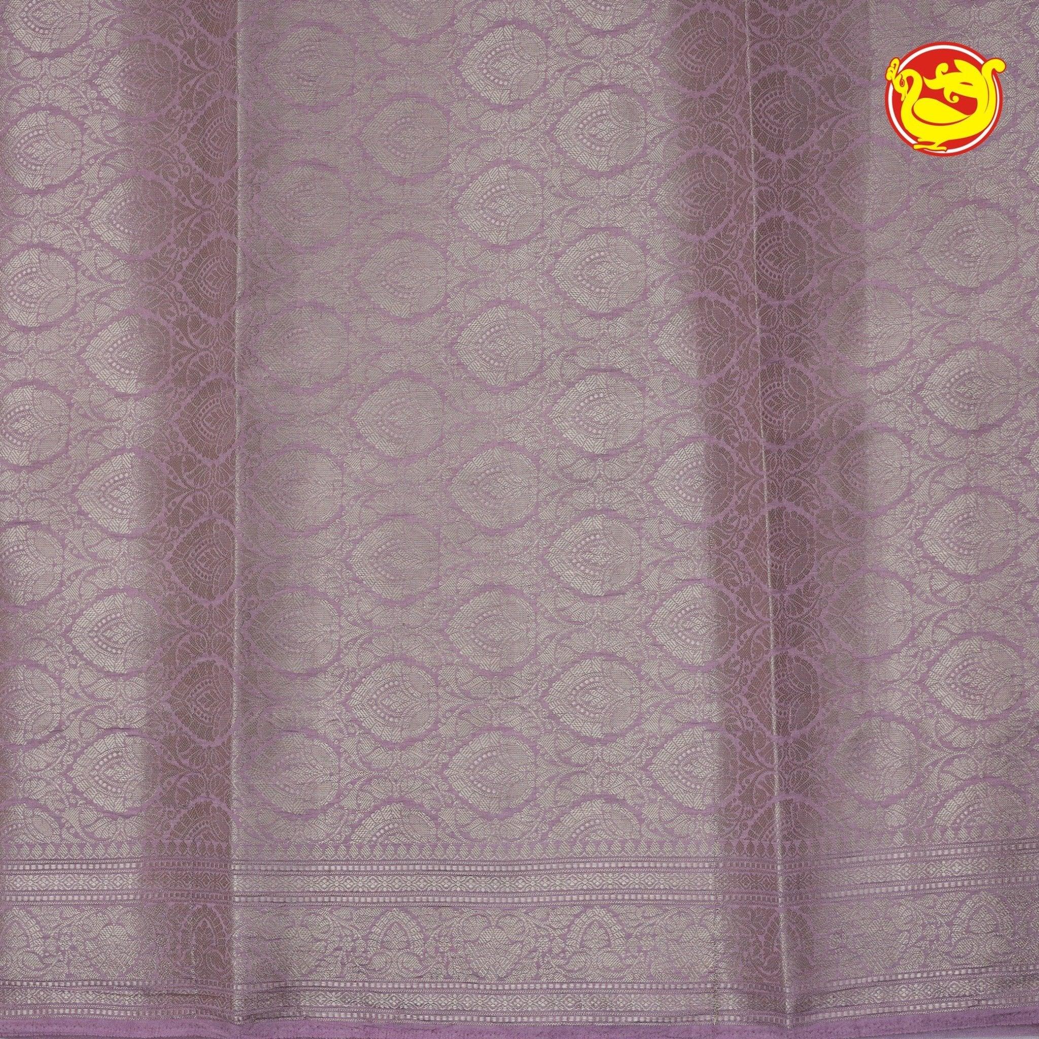 Brown Semi - Tissue Saree With Unique Buttas, Traditional Zari Border & Pallu Of Intricate Designs - Thenianantham