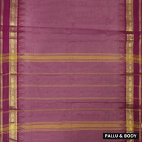 Plum Magenta With Golden Yellow Border  Pure Chettinad Cotton Saree with Blouse