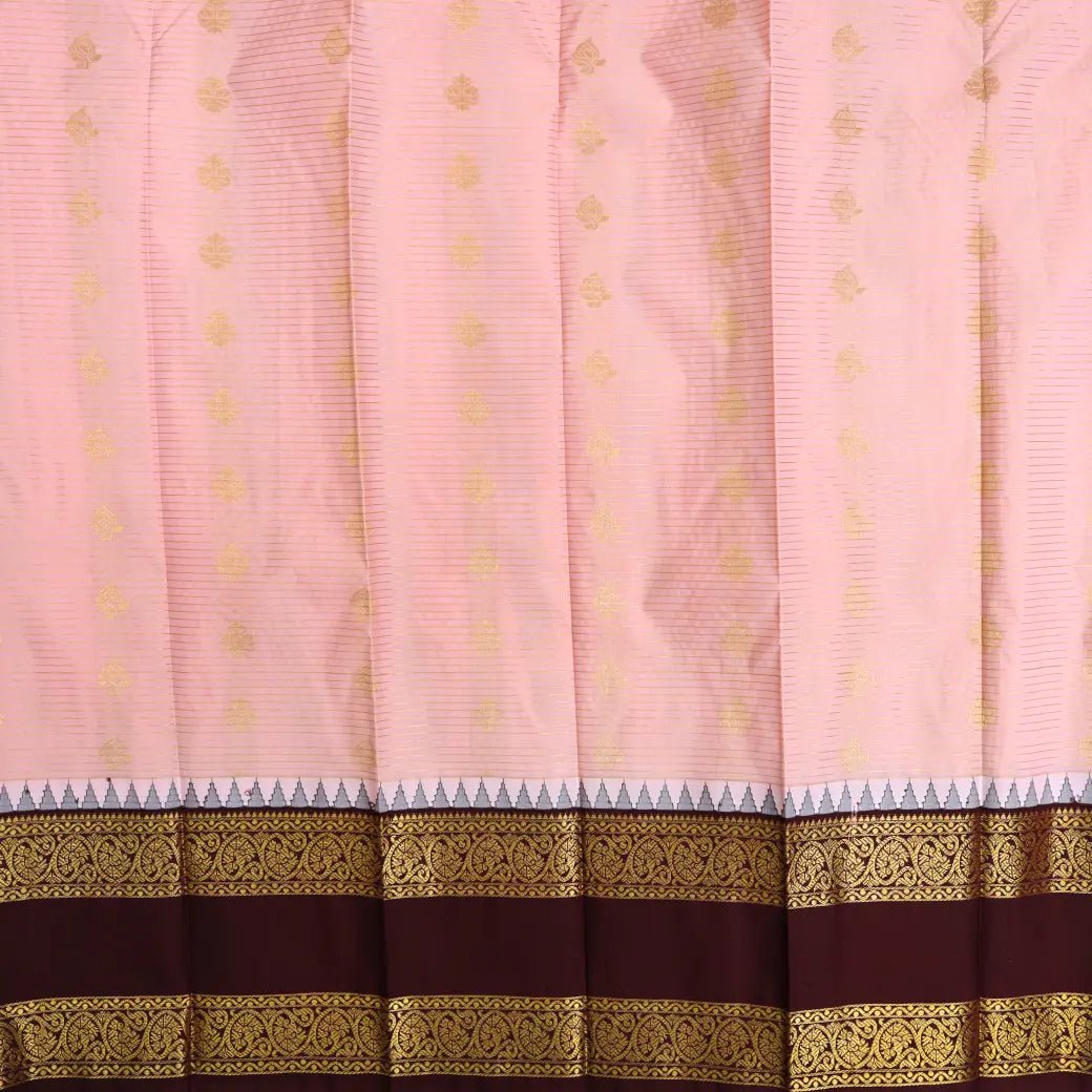 Baby Pink with  Maroon Art Silk Saree