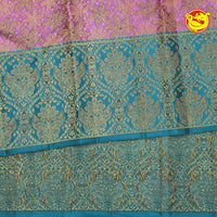 Pink Wedding Silk Saree With Peacock Green Pallu - Thenianantham