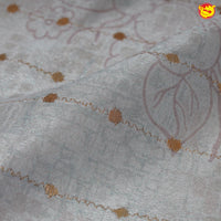 Light Grey art Tussar Silk Saree With Floral Digital Prints