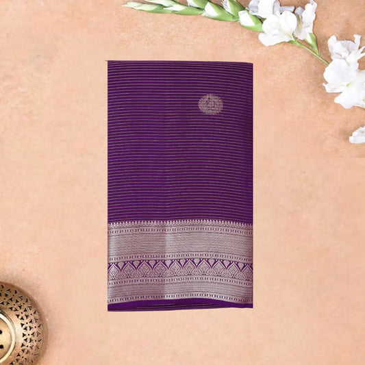Dark Purple with blue  soft silk saree