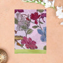 lightpink with green priented  floral design Semi Chanderi  Saree