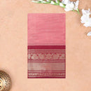 Coral Pink With Maroon Pure Chettinad Cotton Saree without Blouse