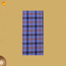 Men’s Blue with Maroon Checked Cotton Stitched Lungi