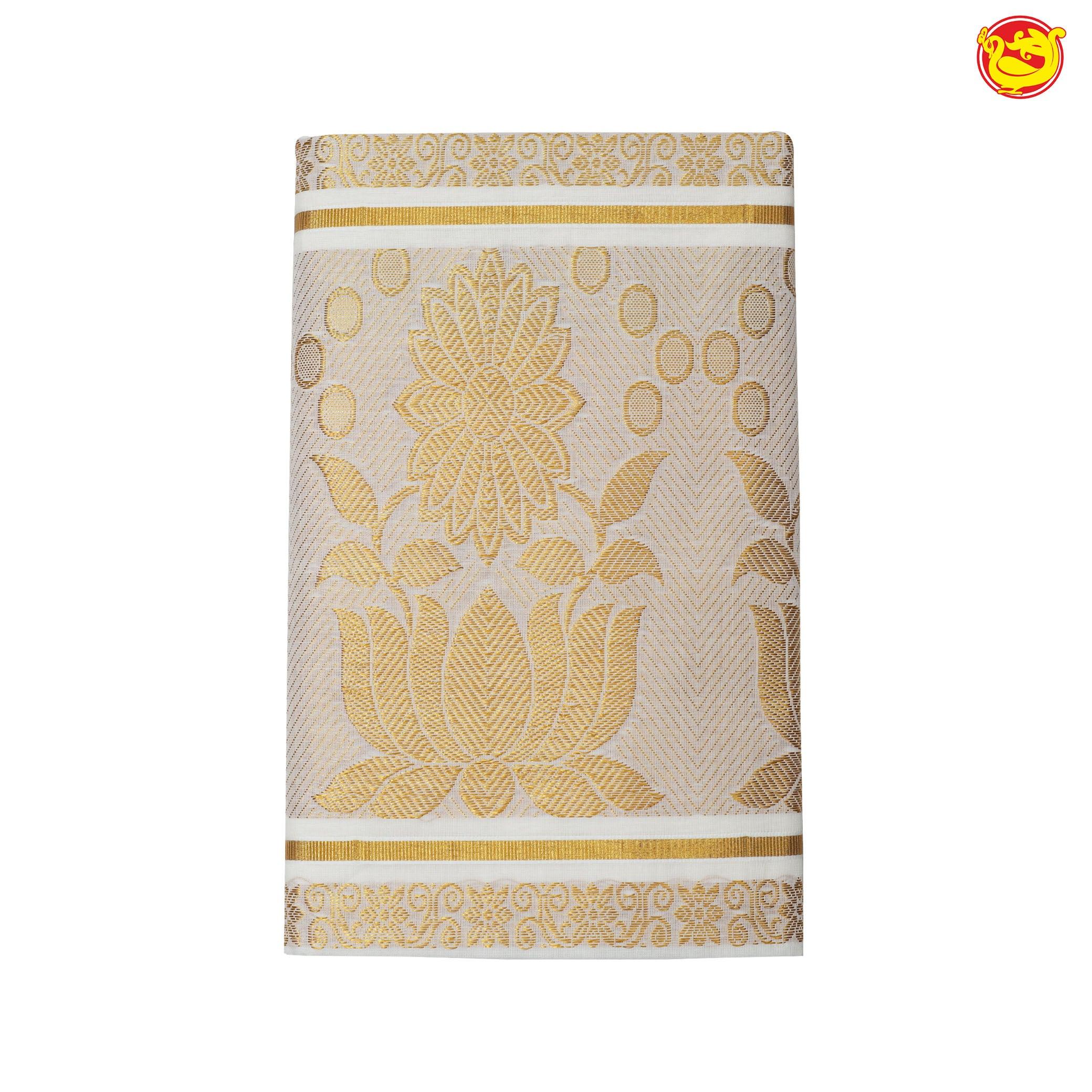 Southloom Exclusive Onam Kerala Traditional Fancy Border Cotton Saree (Matching Plain Blouse Included)