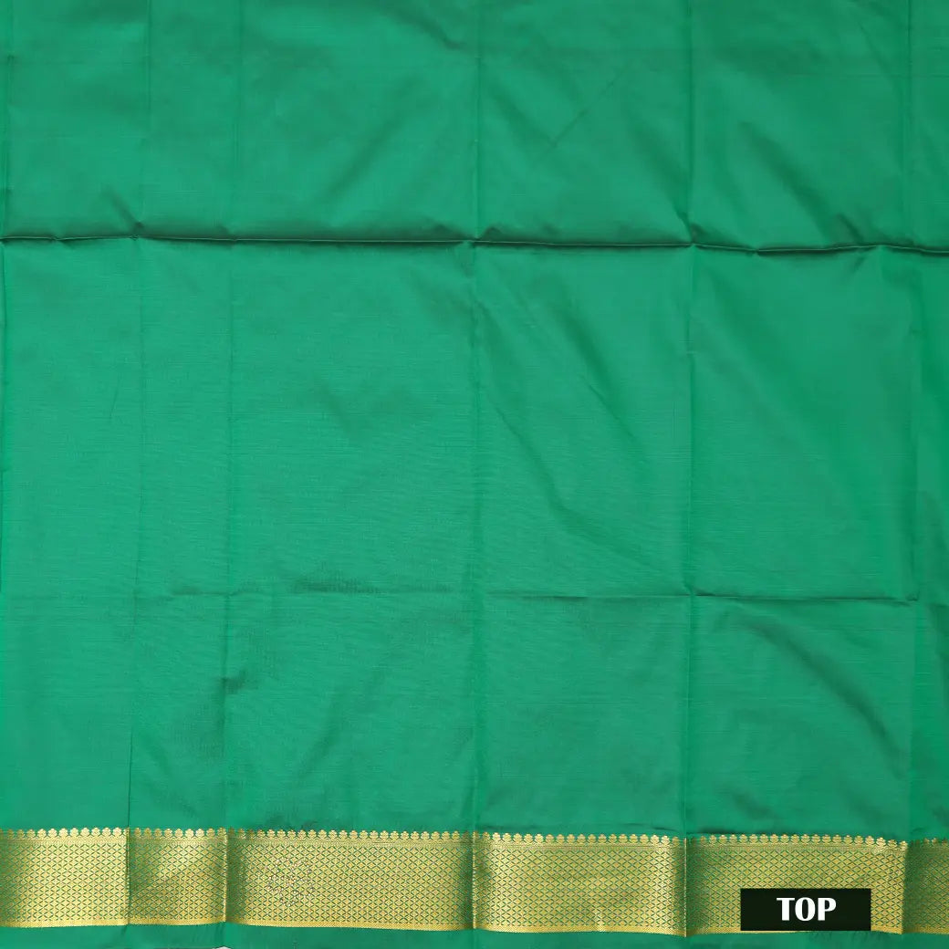 Green Colour Floral Design Traditional  Pattu Pavadai Material