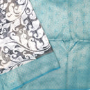 Black with Teal Blue Paisley Design Pattern Semi Burberry Silk Saree