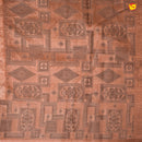 Brick Red With Copper Zari Border Tissue Crush With Floral Digital Prints Saree - Thenianantham