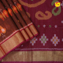 Dark Pink With Brown Pochampally Silk Saree - Thenianantham