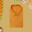 Orange With White Readymade Shirt And Matching Border Dhoti Set for Men