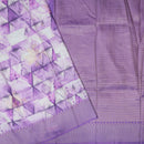 Purple With Off white Design Dola Silk
