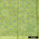 lightpink with green priented  floral design Semi Chanderi  Saree