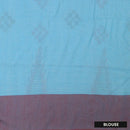 Sky blue with Maroon  Linen Cotton Saree