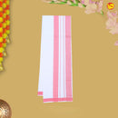 Pink With White Readymade Shirt And Matching Border Dhoti Set for Men