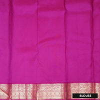 Turquoise Blue with Pink Soft Silk Saree