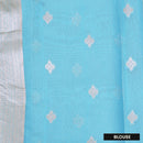 Bright Blue Colour Fancy Weaving Saree